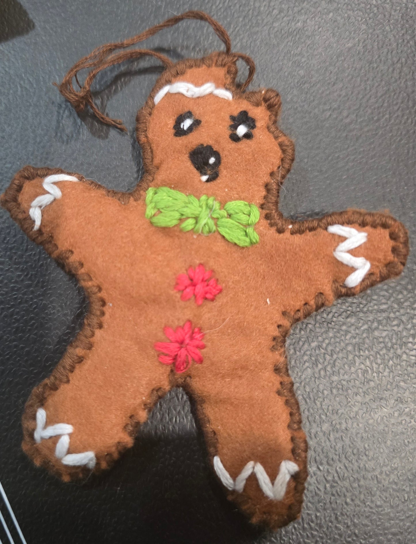 Christmas Tree Felt Decorations Handmade Bitten Gingerbread Men